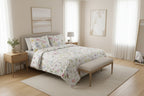 Sage Blossom Printed satin Bedsheet Set - Hina Beddings