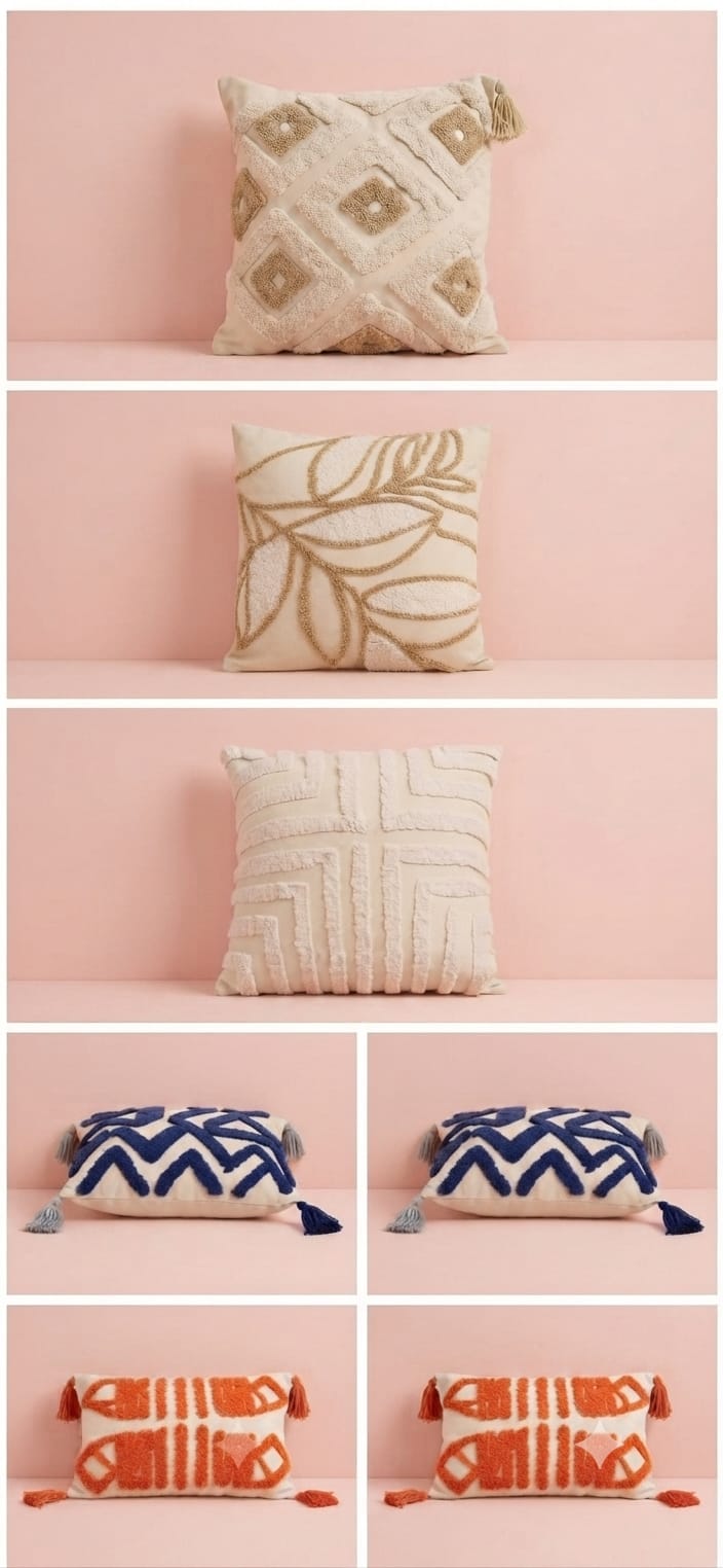 Silk Cotton Decorative Cushion – Premium Textured Cushion - Hina Beddings