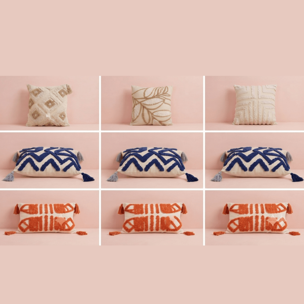 Silk Cotton Decorative Cushion – Premium Textured Cushion - Hina Beddings