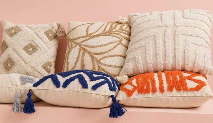 Silk Cotton Decorative Cushion – Premium Textured Cushion - Hina Beddings