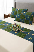 Slashing Fabric Patchwork Bed Runner & Pillowcase Set — Cotton - Hina Beddings