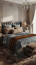 Slate Plaid Heritage Comforter Set - 3pcs King Size - Hina Beddings