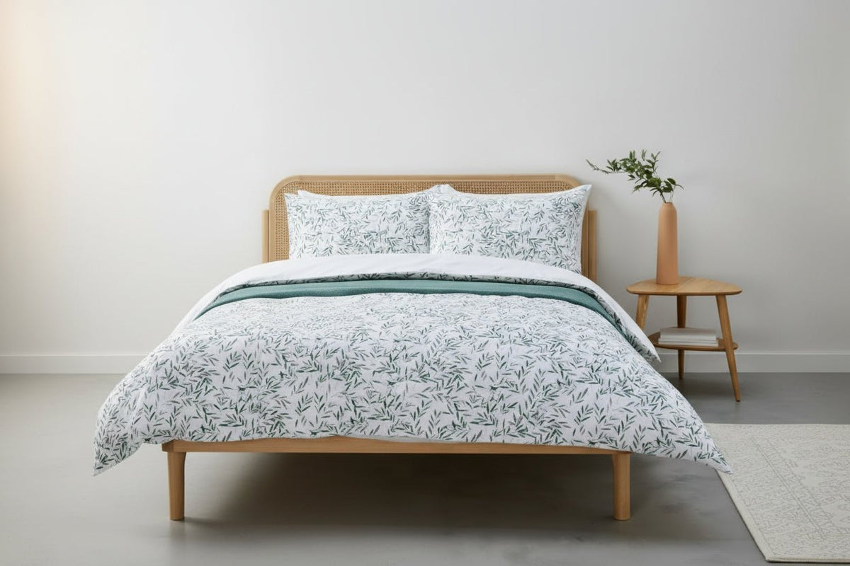 Willow Spring Printed satin Bedsheet Set - Hina Beddings